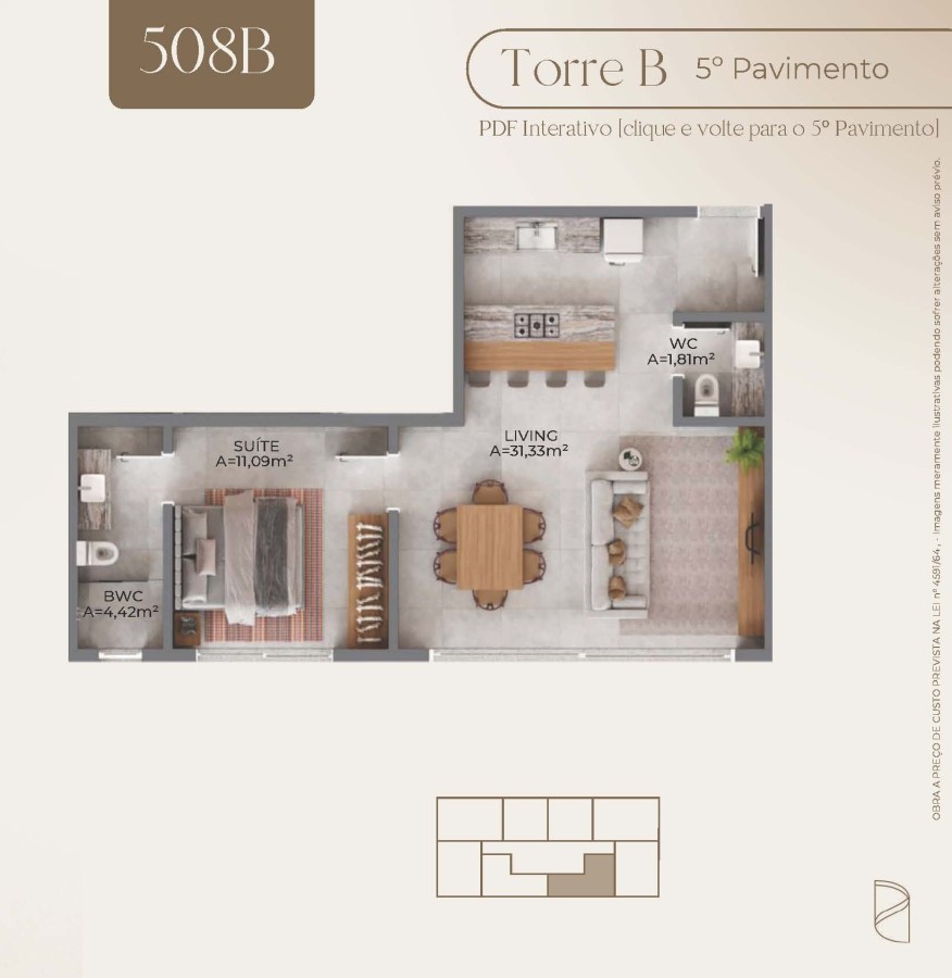 Apartamento, 1 quarto, 56 m² - Foto 17